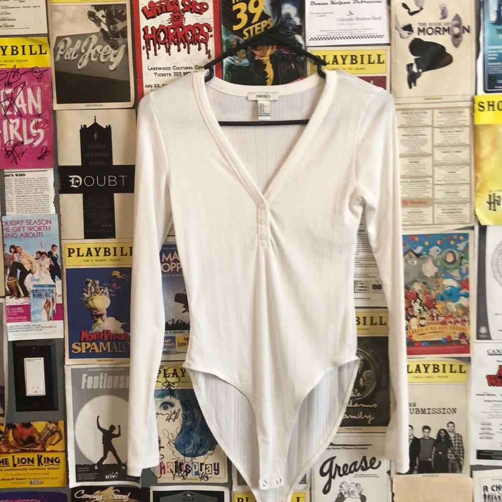 white long sleeve bodysuit NWOT